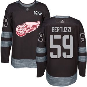 Miehille NHL Detroit Red Wings Pelipaita Tyler Bertuzzi #59 Authentic Musta 1917-2017 100th Anniversary